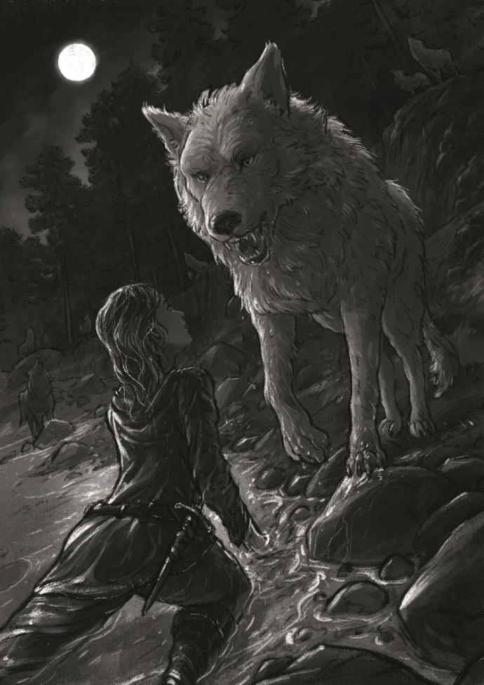 Cyrielle qui rencontre un loup